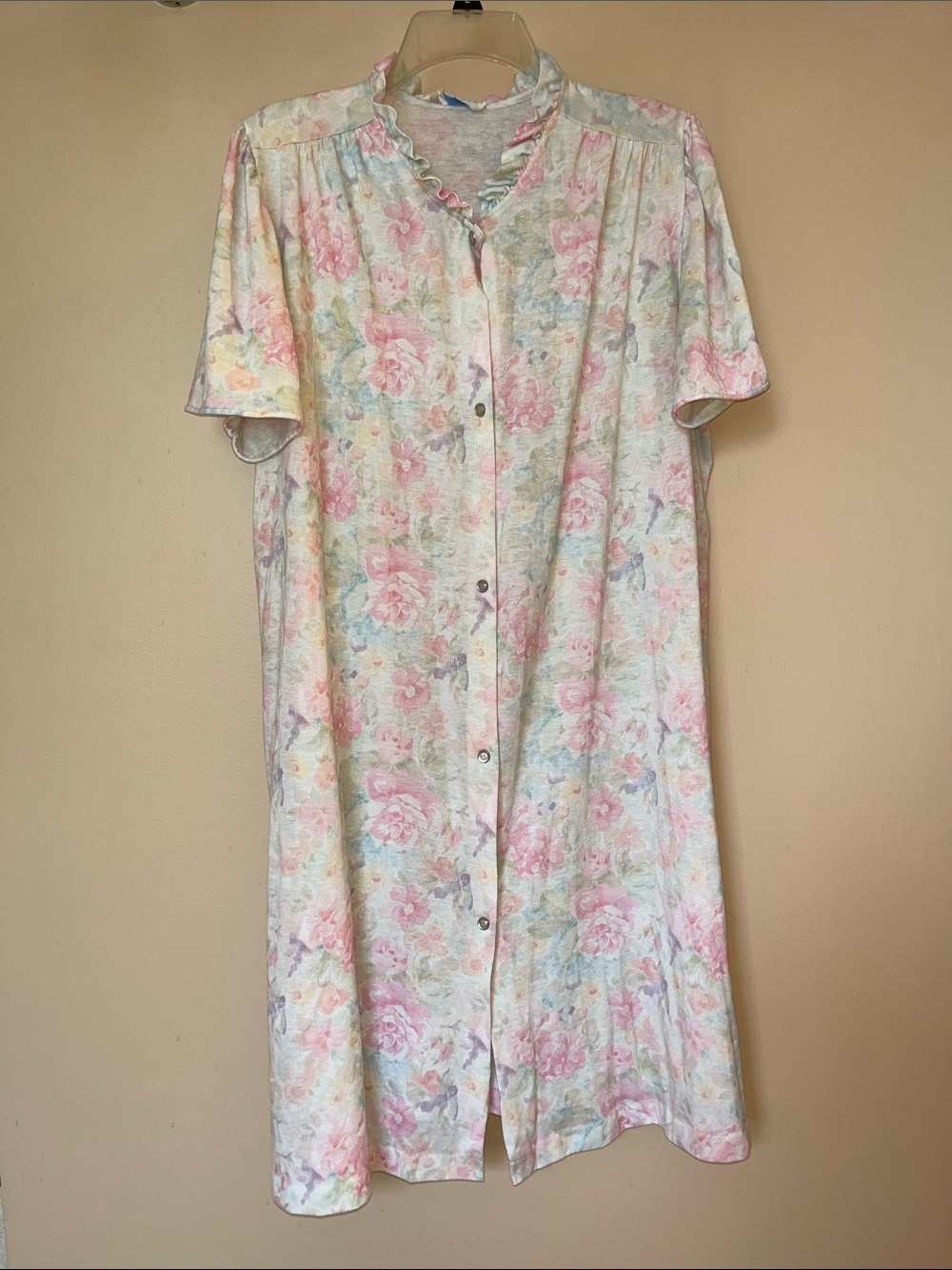 Vintage Lorraine Floral Pastel Button-Front Nightgown